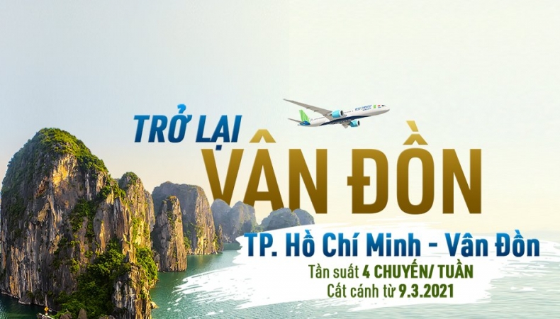 Mở bán trở lại đường bay TP. Hồ Chí Minh – Vân Đồn